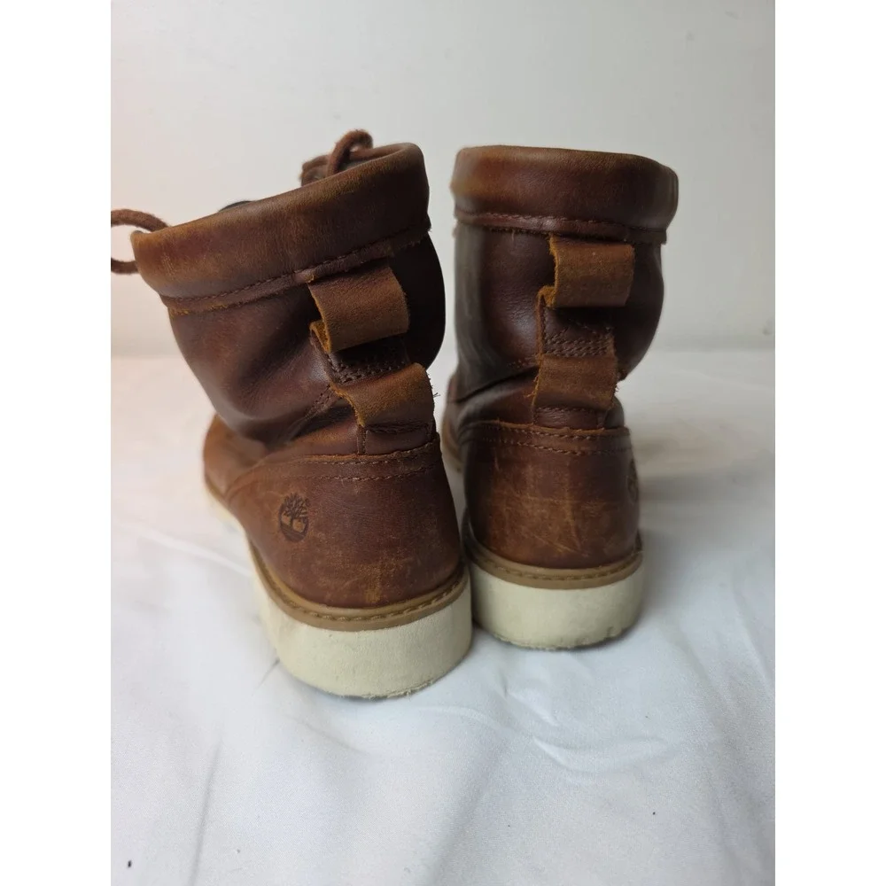 TIMBERLAND Bramhall Boots Womens 9.5 Brown Leather Lace Up Waterproof Ankle